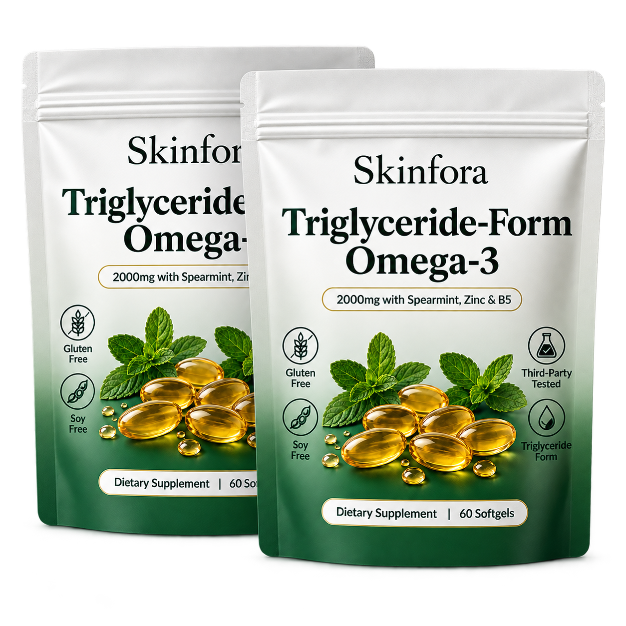 Skinfora Intact Omega-3 2000mg with Spearmint, Zinc & B5